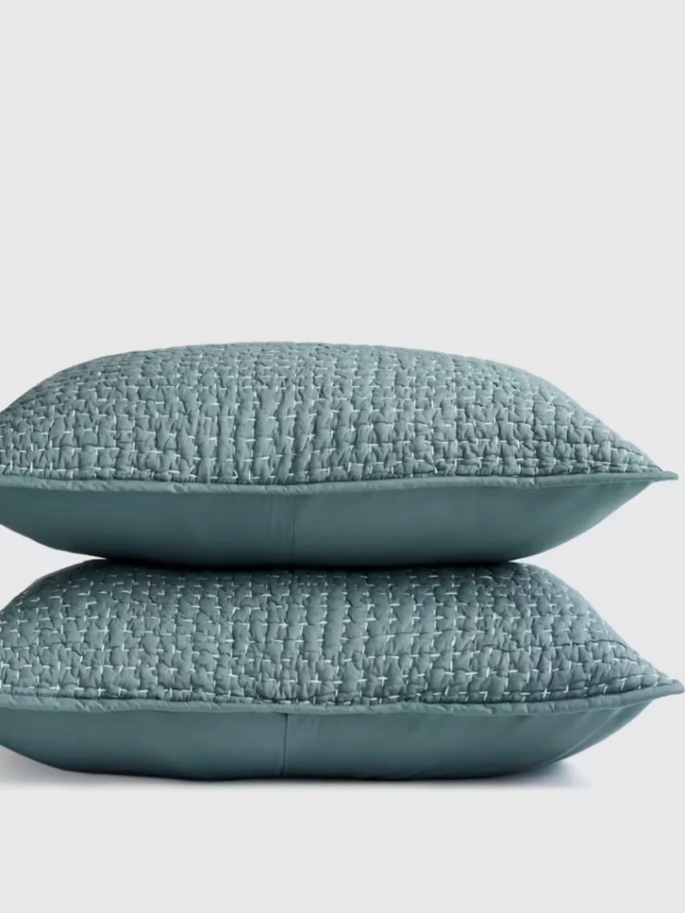 Organic Cotton Hand Stitched Quilted Sham King Only 1 Ocean blue